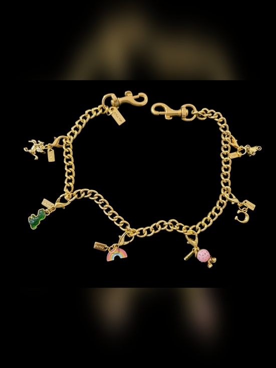 Handbags - Letter "C" Gold-Tone Bag Chain with Multicolor Enamel Accents